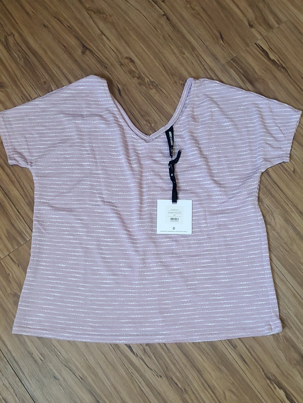 Women's Light Purple Striped V-Neck Top